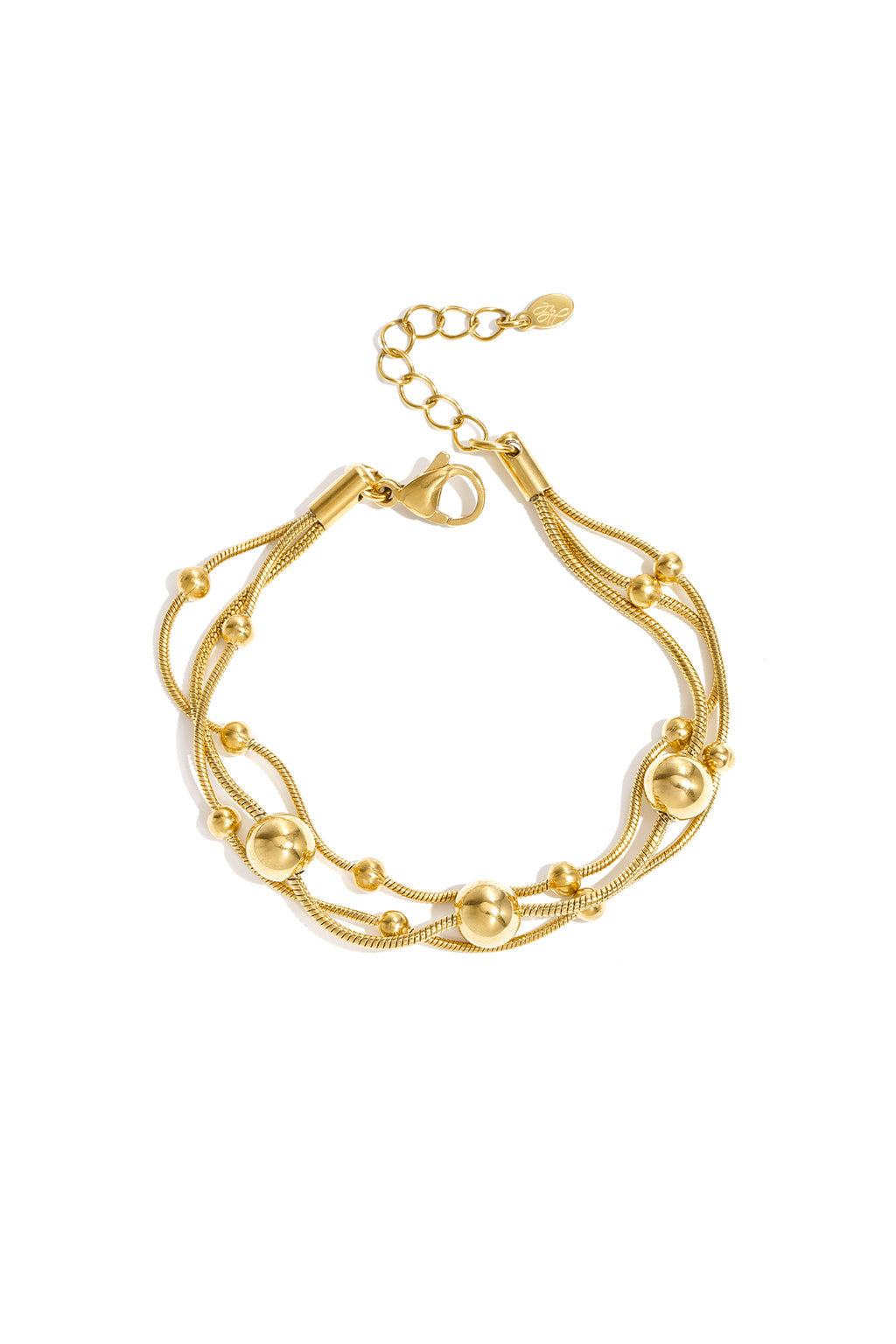 Armband met kettingen en stippen - goud