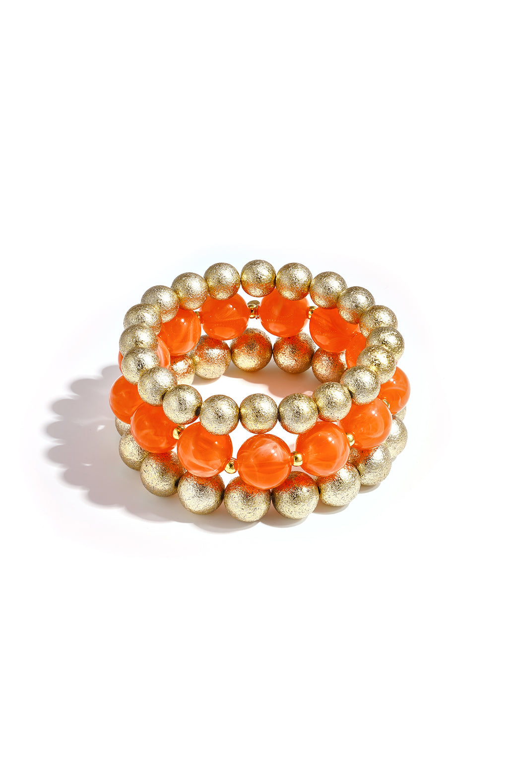 Armbanden set van 3 met kralen - oranje