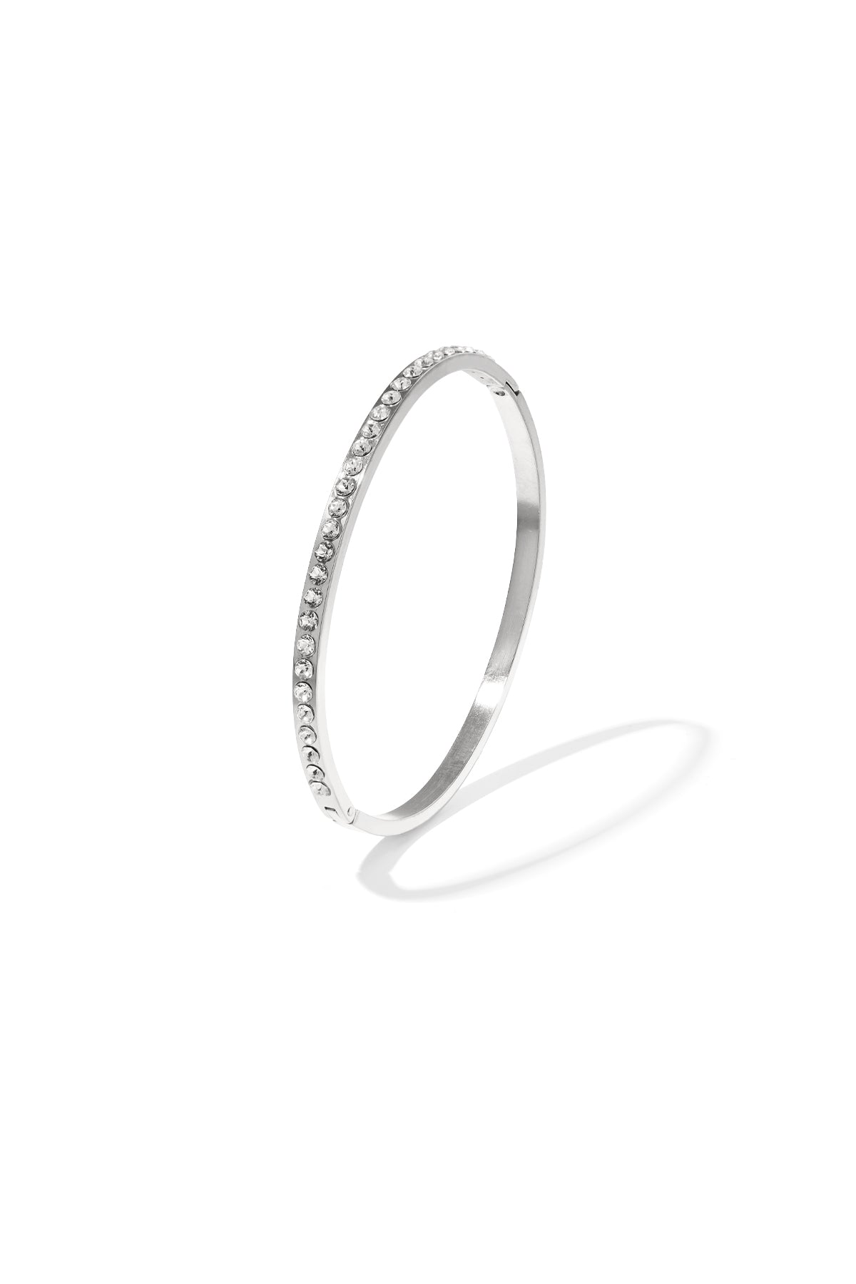 Armband met rij steentjes - zilver