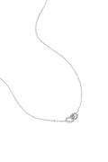 Ketting met verbonden hartbedeltje - zilver
