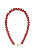 Kralenketting met sluiting aan de voorkant – 12 mm - rood