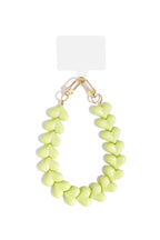 Telefoonketting met hartjes - licht groen