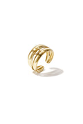 Gelaagde ring met minimalistisch gedraaide details - goud