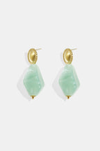 Oorbellen met natuursteen look - groen