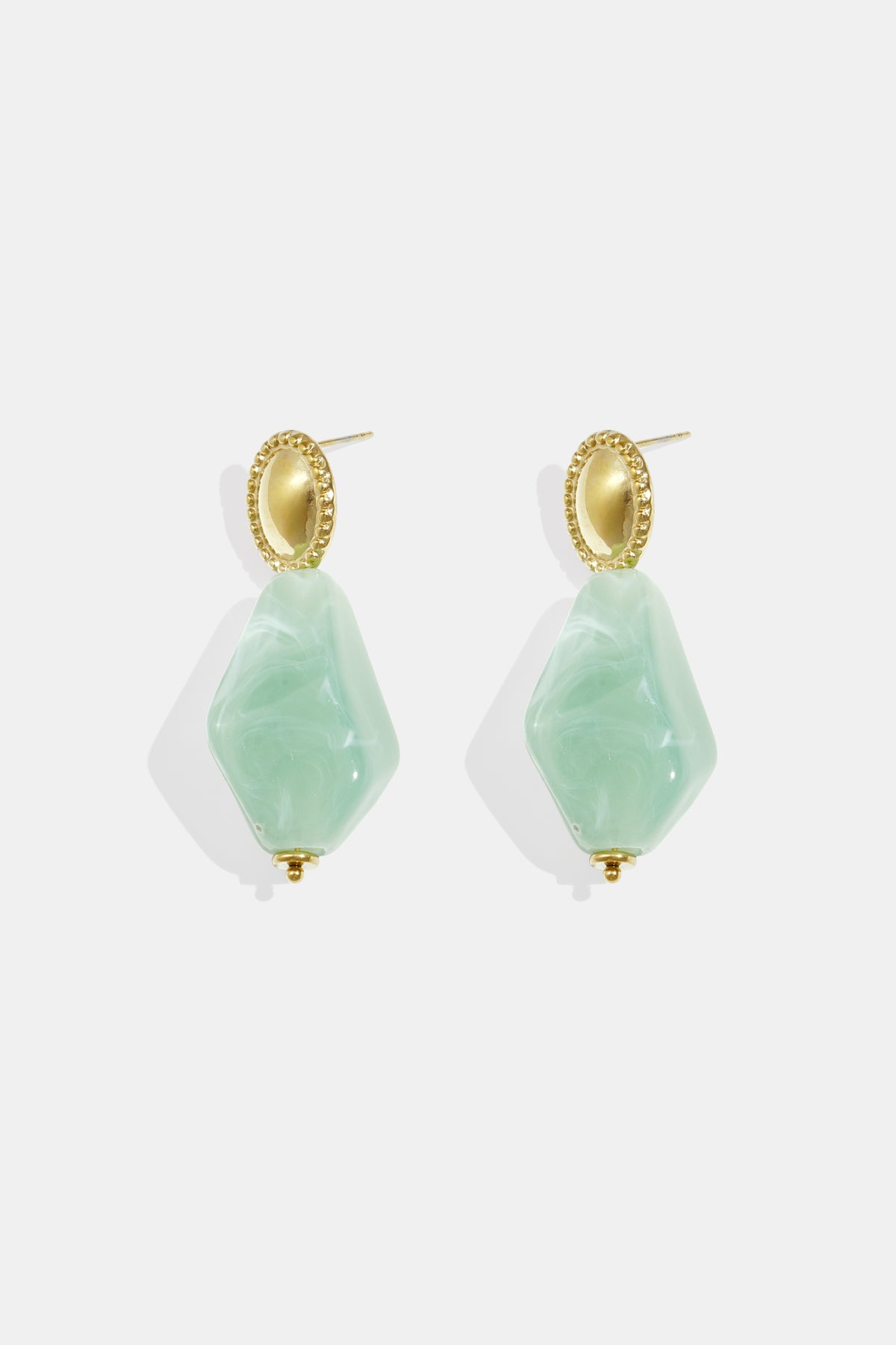 Oorbellen met natuursteen look - groen