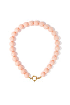 Ketting met grote kralen en sluiting aan de voorkant – 15 mm - Zacht roze